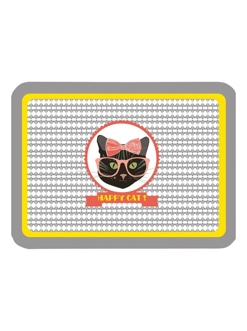 Plateau petit modèle Chatte Happy cat Gris - Kiabi