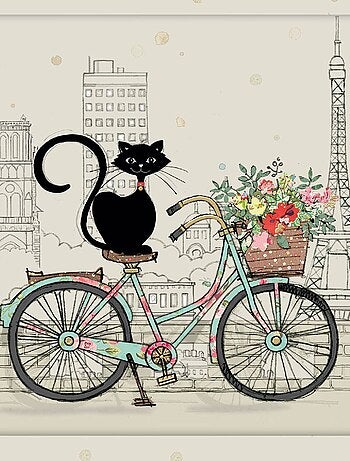 Plateau rectangulaire BUG ART Chat Vélo