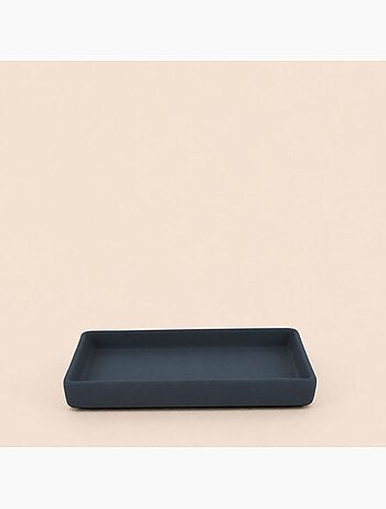 Plateau rectangulaire en céramique bleue 17x9cm