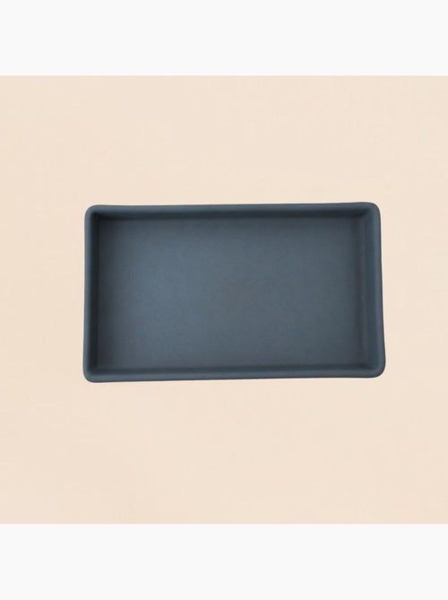 Plateau rectangulaire en céramique bleue 17x9cm - Kiabi