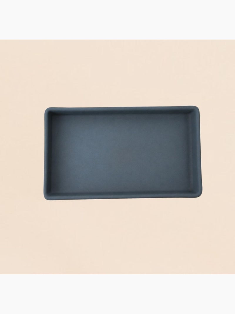 Plateau rectangulaire en céramique bleue 17x9cm Bleu - Kiabi