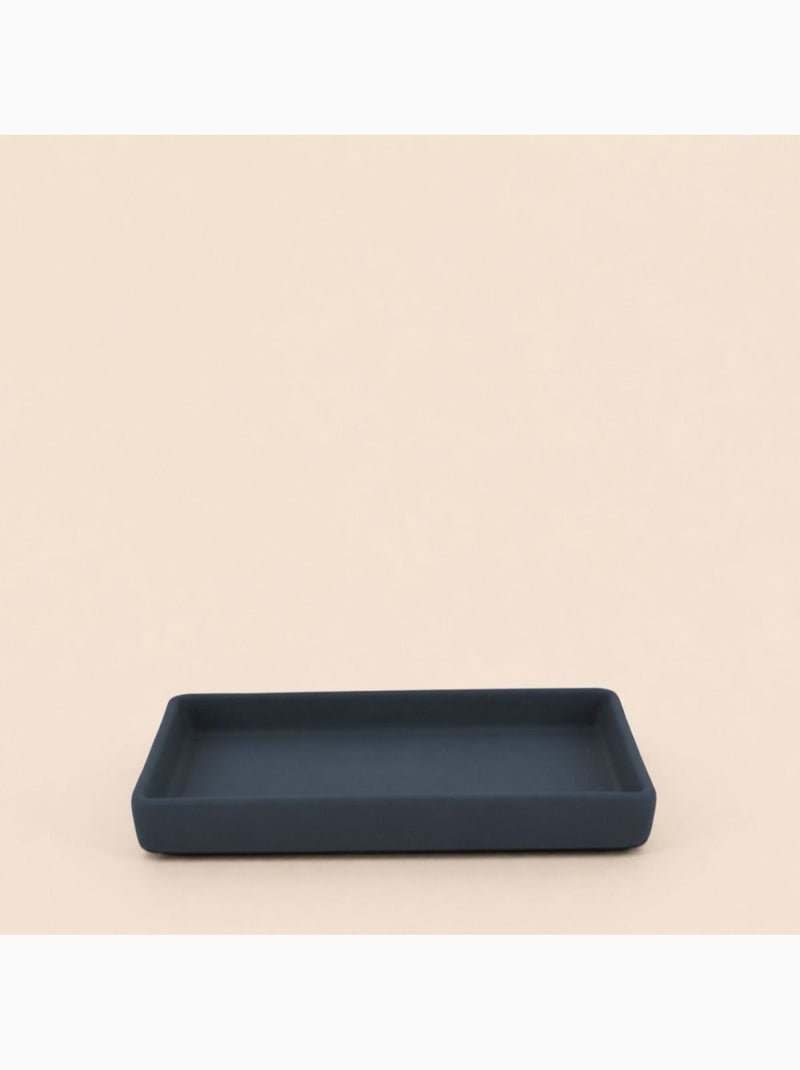 Plateau rectangulaire en céramique bleue 17x9cm Bleu - Kiabi