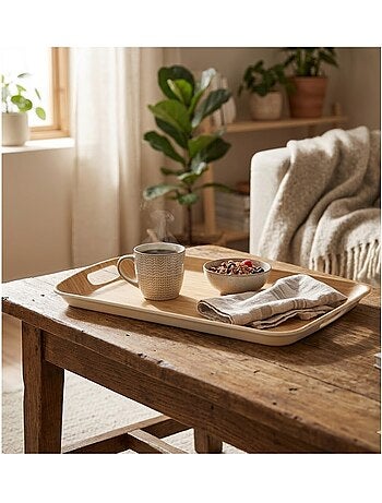 Plateau rectangulaire en fibre de bambou
