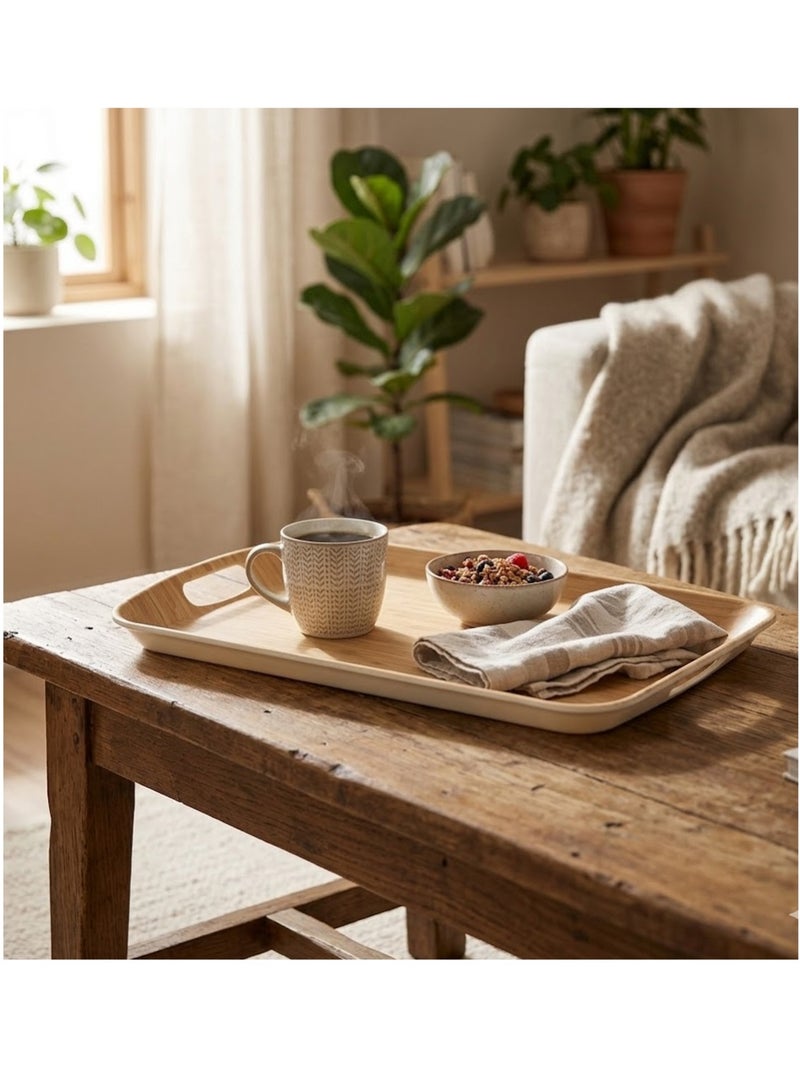 Plateau rectangulaire en fibre de bambou Marron - Kiabi