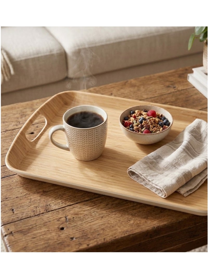 Plateau rectangulaire en fibre de bambou Marron - Kiabi