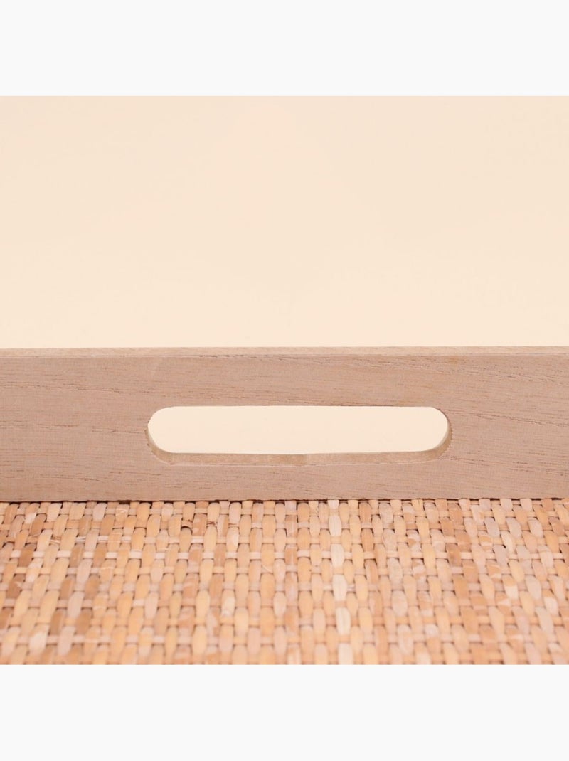 Plateau rectangulaire en rotin 30x40cm Beige - Kiabi