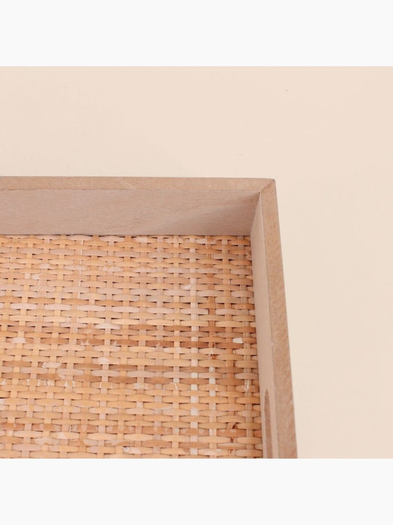 Plateau rectangulaire en rotin 30x40cm Beige - Kiabi