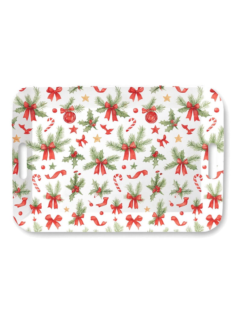 Plateau rectangulaire motifs de Noël Blanc - Kiabi