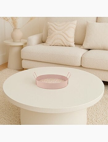 Plateau rond à motifs avec poignées 30cm