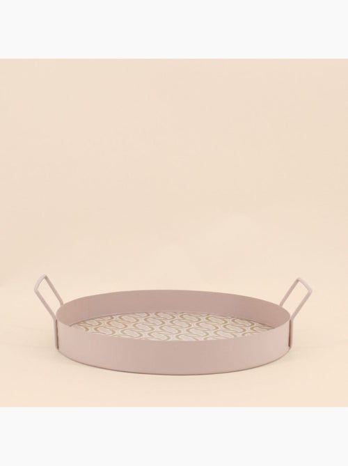 Plateau rond à motifs avec poignées 30cm - Kiabi