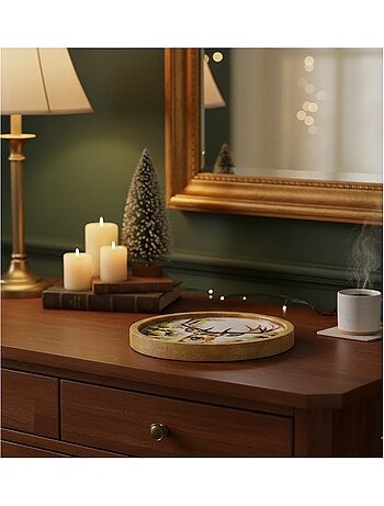 Plateau rond décoratif Grand cerf