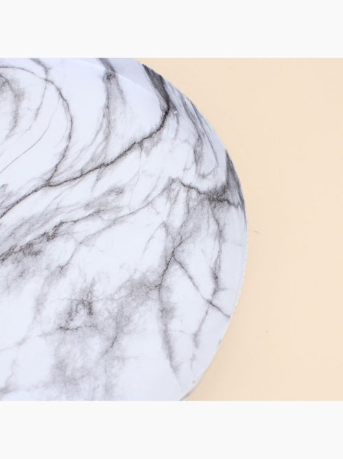 Plateau rond effet marbre 33cm - Kiabi
