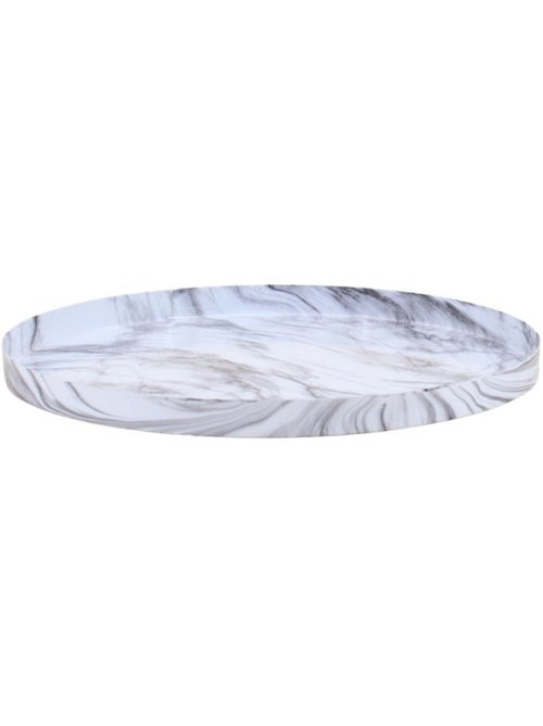 Plateau rond effet marbre 33cm - Kiabi