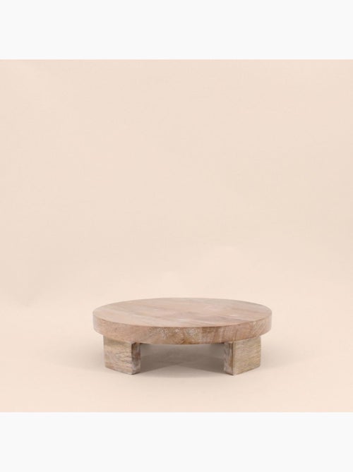 Plateau rond en bois sur pieds 25cm - Kiabi