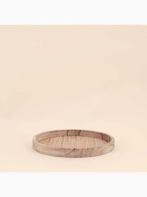 Plateau rond en cannage 24cm - Kiabi