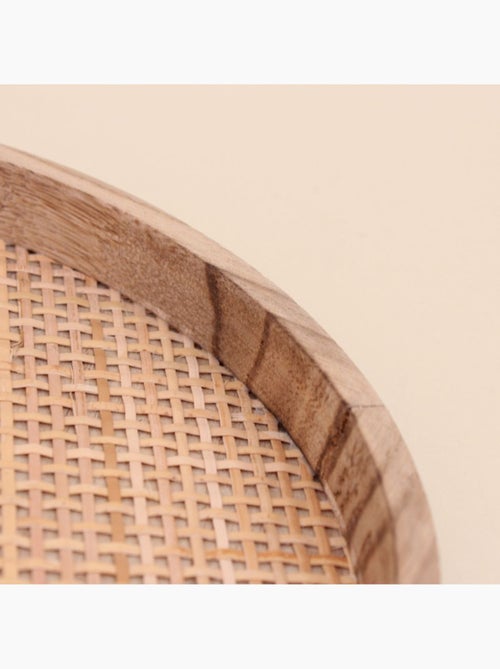 Plateau rond en cannage 24cm - Kiabi