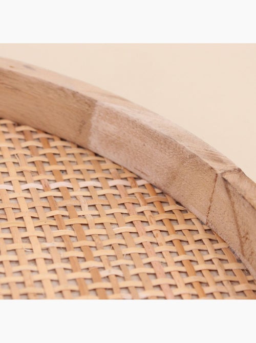Plateau rond en cannage 28cm - Kiabi