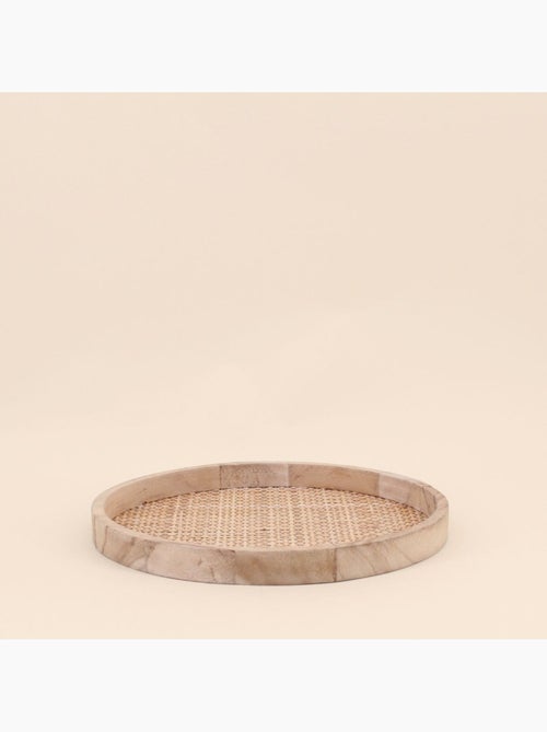 Plateau rond en cannage 28cm - Kiabi