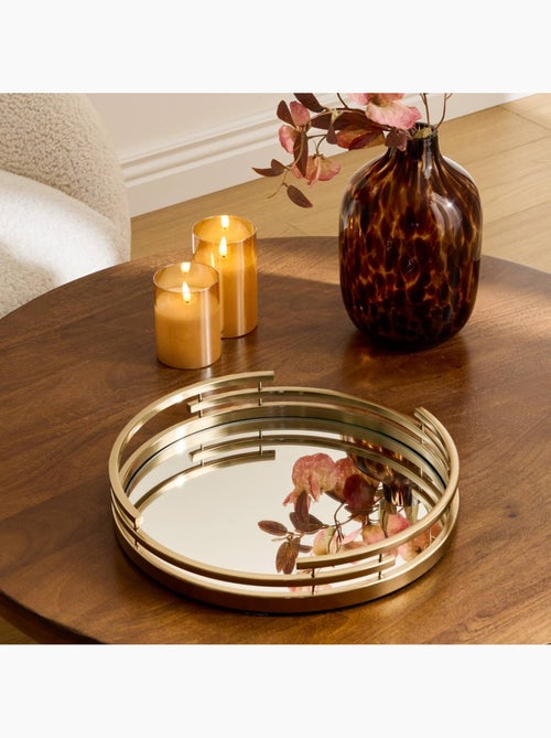 Plateau rond en métal et verre tayma - Kiabi Plateau rond en métal et verre tayma - Kiabi