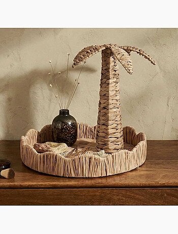 Plateau rond en rotin 30cm