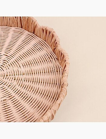 Plateau rond en rotin 30cm