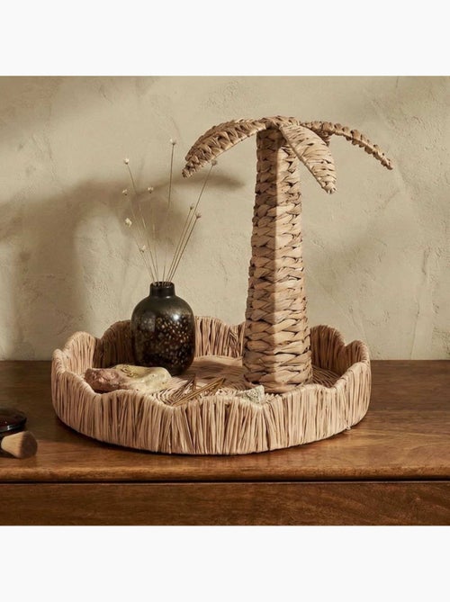Plateau rond en rotin 30cm - Kiabi