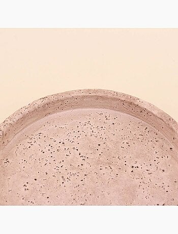 Plateau rond imitation travertin 23cm