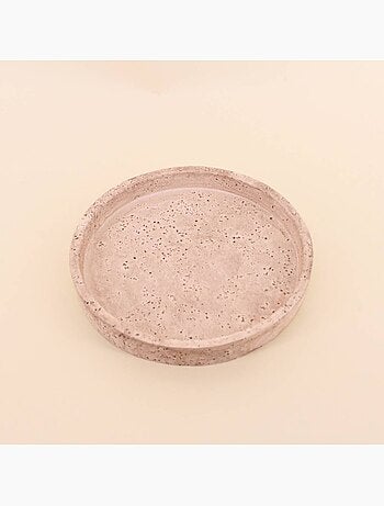 Plateau rond imitation travertin 23cm