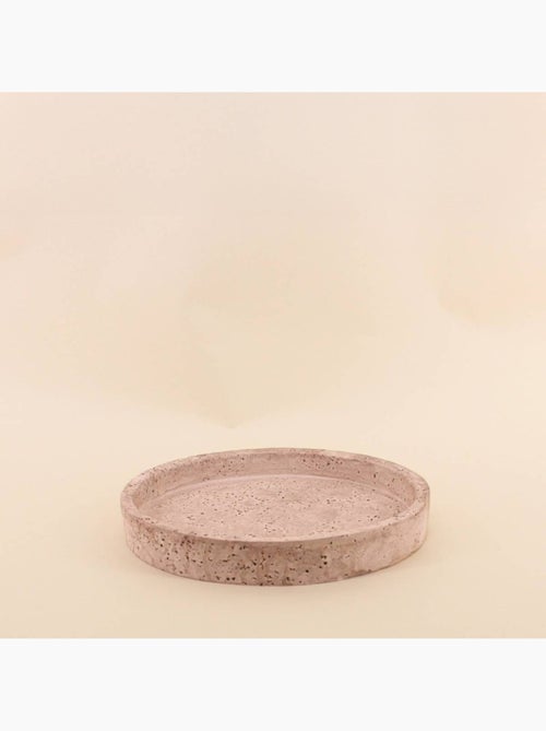 Plateau rond imitation travertin 23cm - Kiabi
