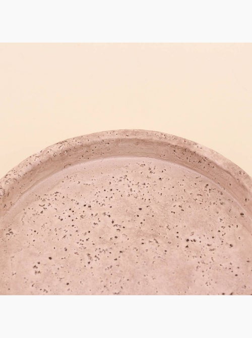 Plateau rond imitation travertin 23cm - Kiabi