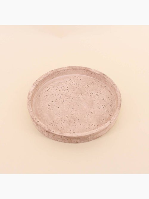 Plateau rond imitation travertin 23cm - Kiabi