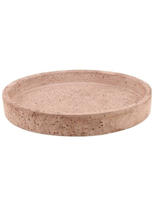 Plateau rond imitation travertin 23cm - Kiabi
