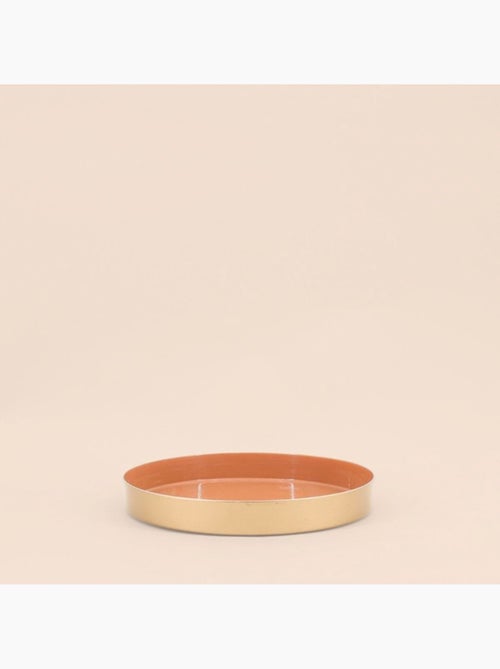 Plateau rond orange, doré 20cm - Kiabi