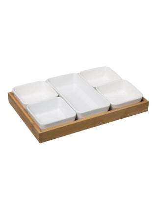 Plateau service aperitifs 6 pieces bois
