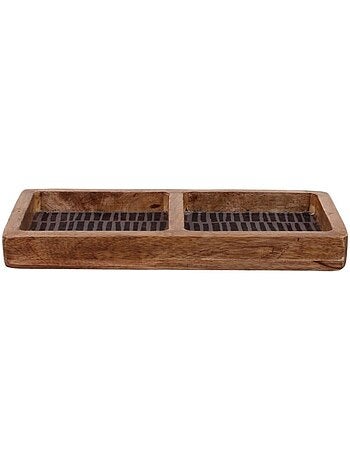 Plateau vide poche double en manguier 30x15cm