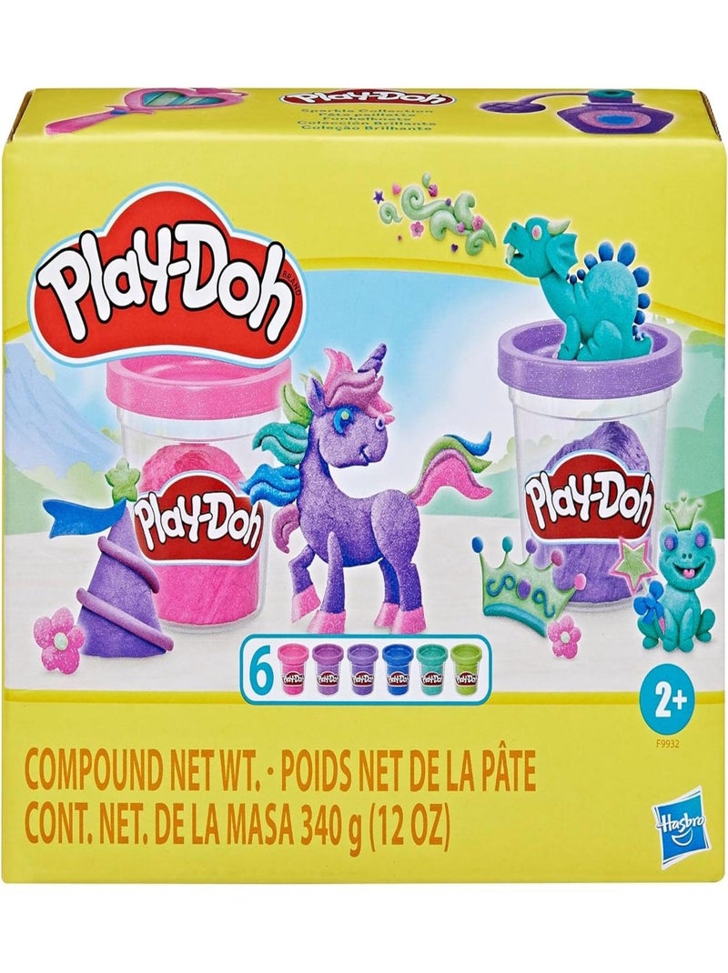 Play-Doh, Pack de 6 pâte paillette à modeler N/A - Kiabi