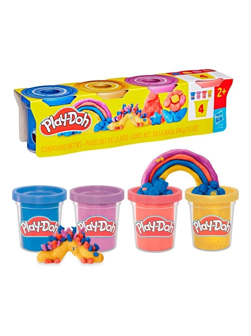 Play-Doh, Play-Doh, Pack de 4 pots de pâte à modeler - Reflets métalliques - Kiabi
