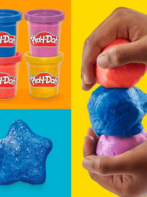 Play-Doh, Play-Doh, Pack de 4 pots de pâte à modeler - Reflets métalliques - Kiabi