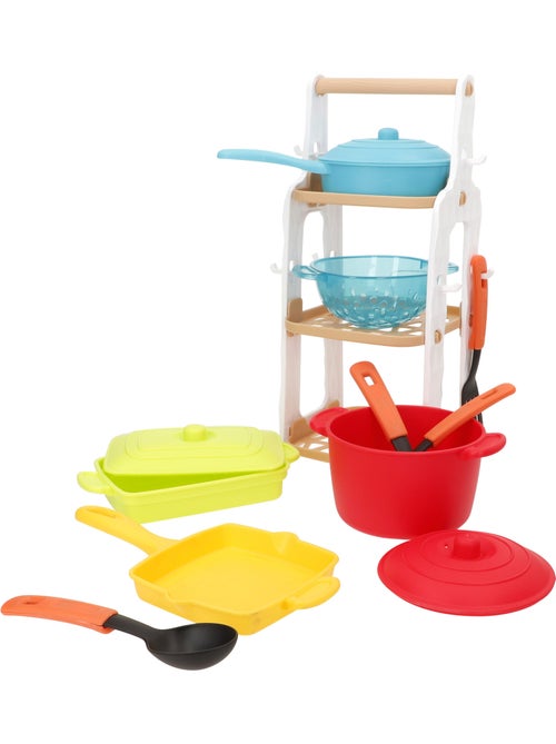 Play ensemble de cuisine pour enfants de 13 pièces avec casseroles, poêle, passoire et ustensiles - Kiabi
