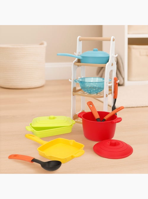 Play ensemble de cuisine pour enfants de 13 pièces avec casseroles, poêle, passoire et ustensiles - Kiabi