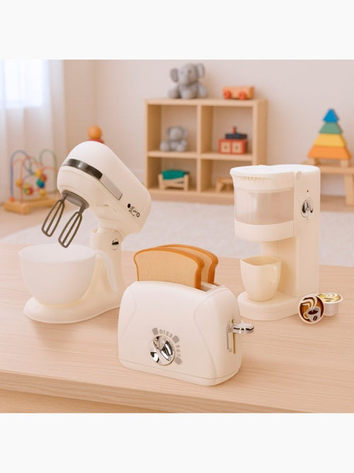 Play ensemble grille-pain, mixeur et cafetière jouets avec son et lumière - Kiabi Play ensemble grille-pain, mixeur et cafetière jouets avec son et lumière - Kiabi