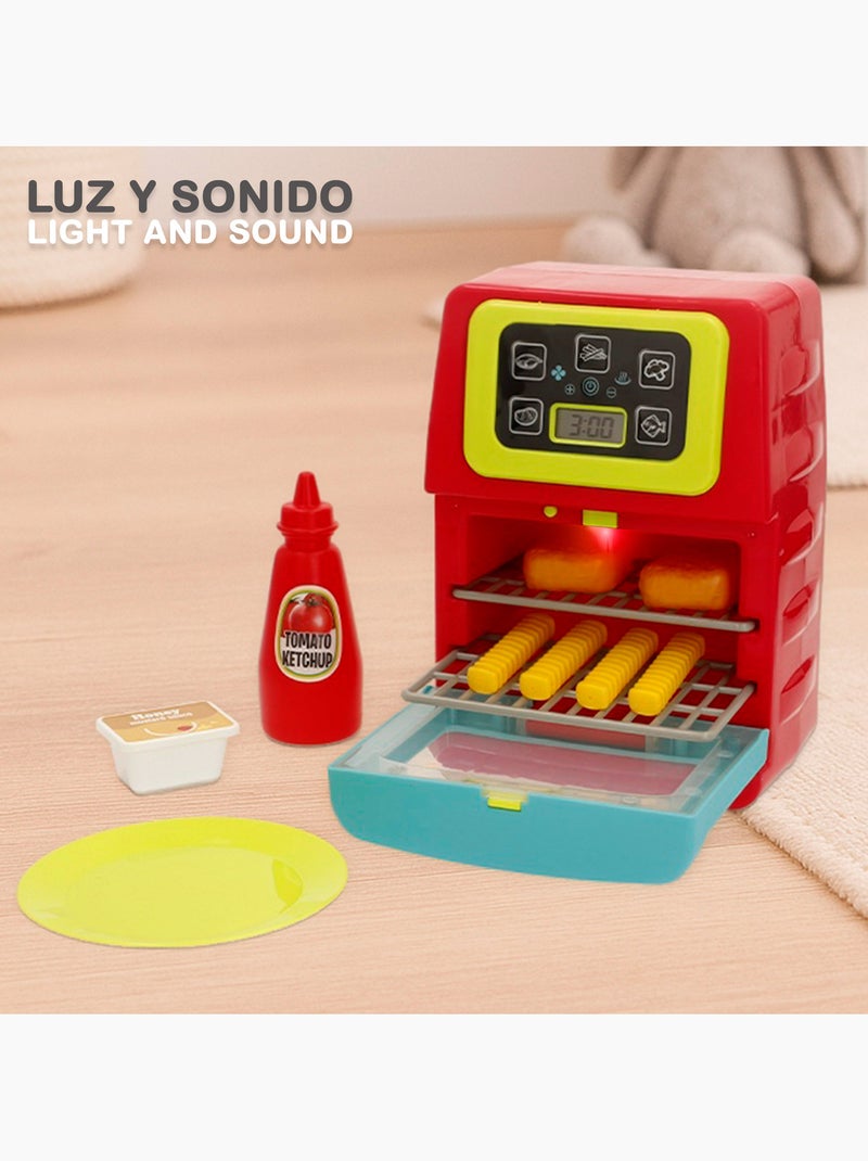 Play friteuse à air électrique jouet avec 14 pièces, lumières et sons N/A - Kiabi