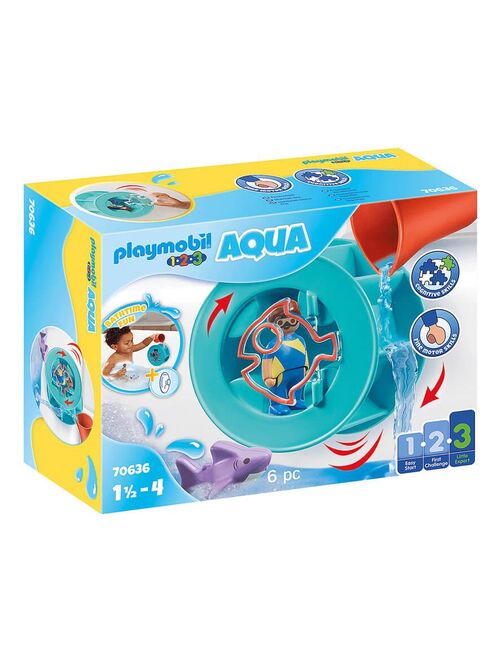 Playmobil 70636 1.2.3 Aqua : Roue aquatique avec bébé requin - Kiabi