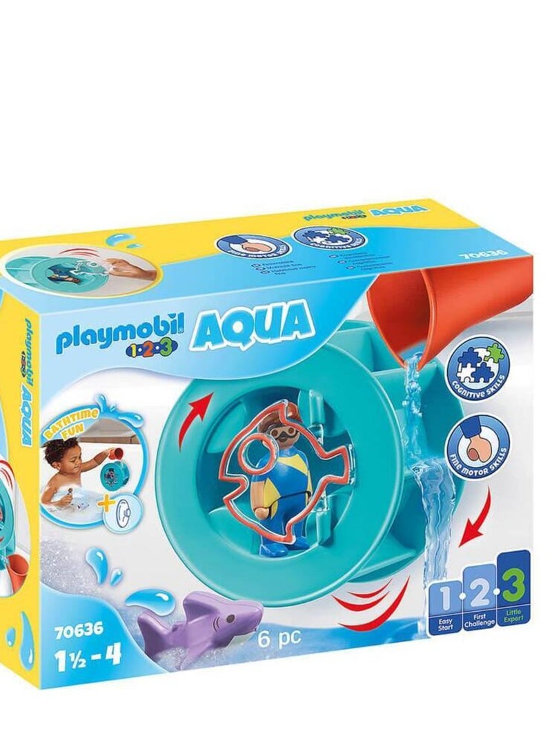 Playmobil 70636 1.2.3 Aqua : Roue aquatique avec bébé requin N/A - Kiabi