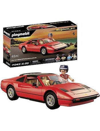 Playmobil 71343 magnum ferrari 308gt, classic cars, adulte, voiture de collection, 48 pièces
