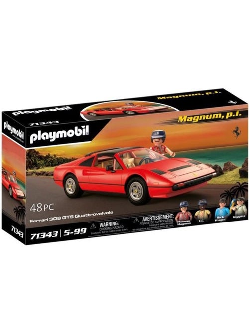 Playmobil 71343 magnum ferrari 308gt, classic cars, adulte, voiture de collection, 48 pièces - Kiabi