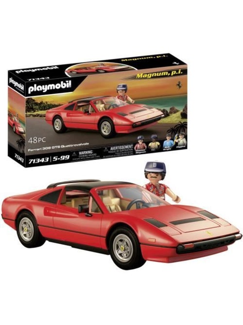 Playmobil 71343 magnum ferrari 308gt, classic cars, adulte, voiture de collection, 48 pièces - Kiabi