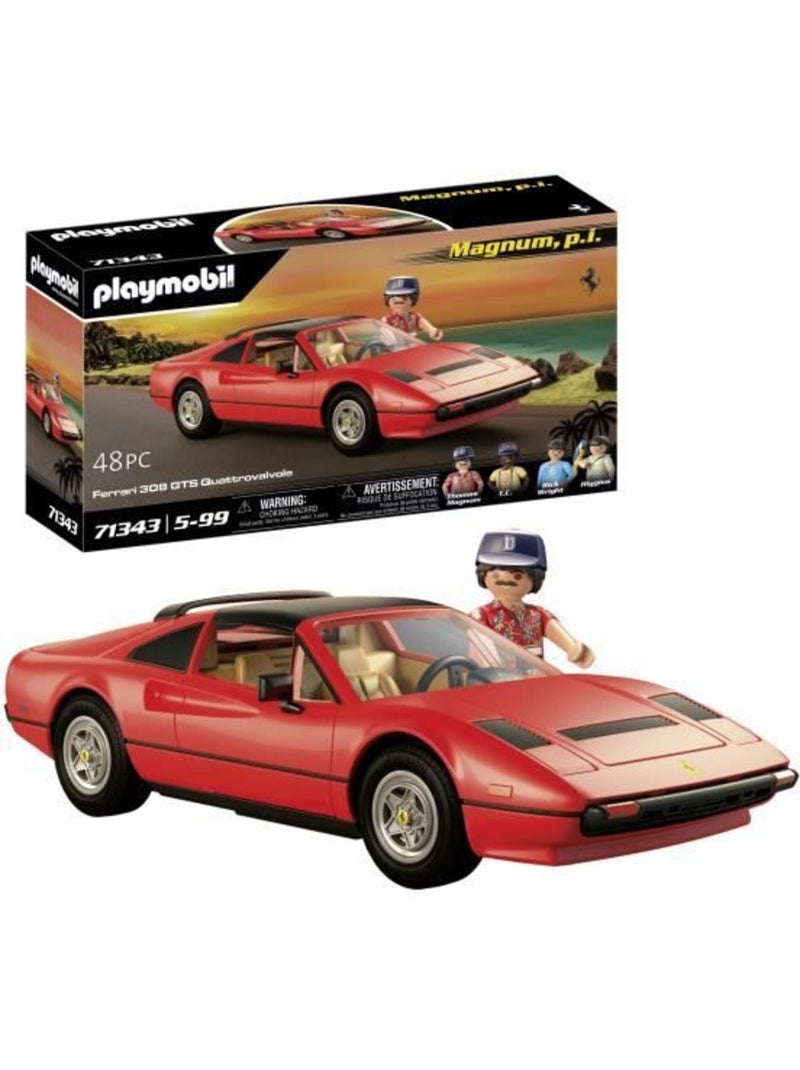 Playmobil 71343 magnum ferrari 308gt, classic cars, adulte, voiture de collection, 48 pièces N/A - Kiabi