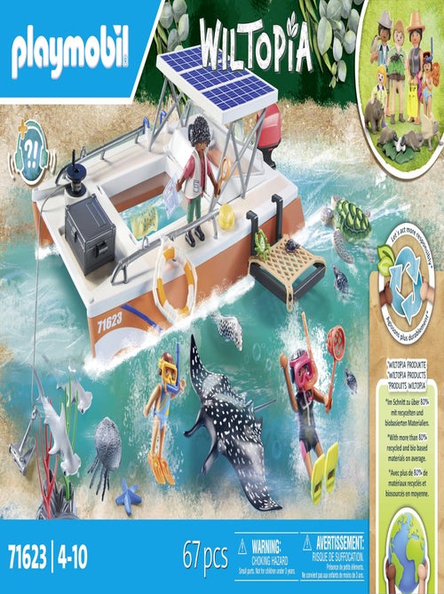 Playmobil 71623 Bateau de Surveillance des récifs coralliens - Wiltopia - Dès 4 Ans - Kiabi