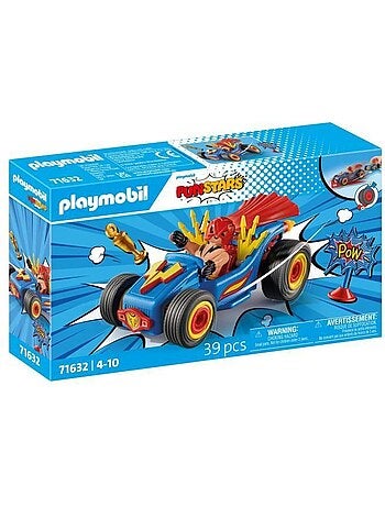 Playmobil 71632 catcheur et kart, funstars, 39 pièces, dès 4 ans